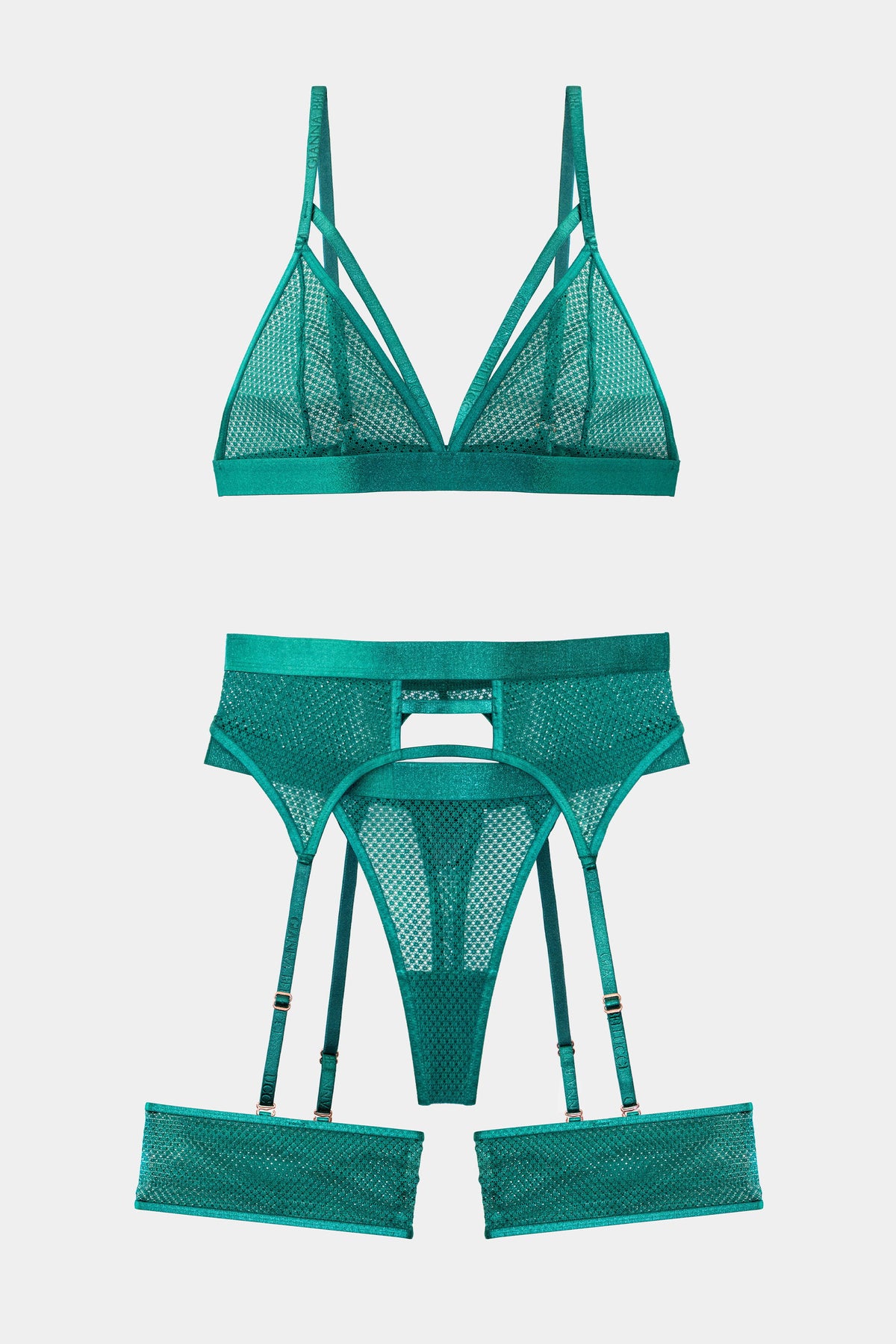 Ginevra Panties & Podväzkový pás - Zelená