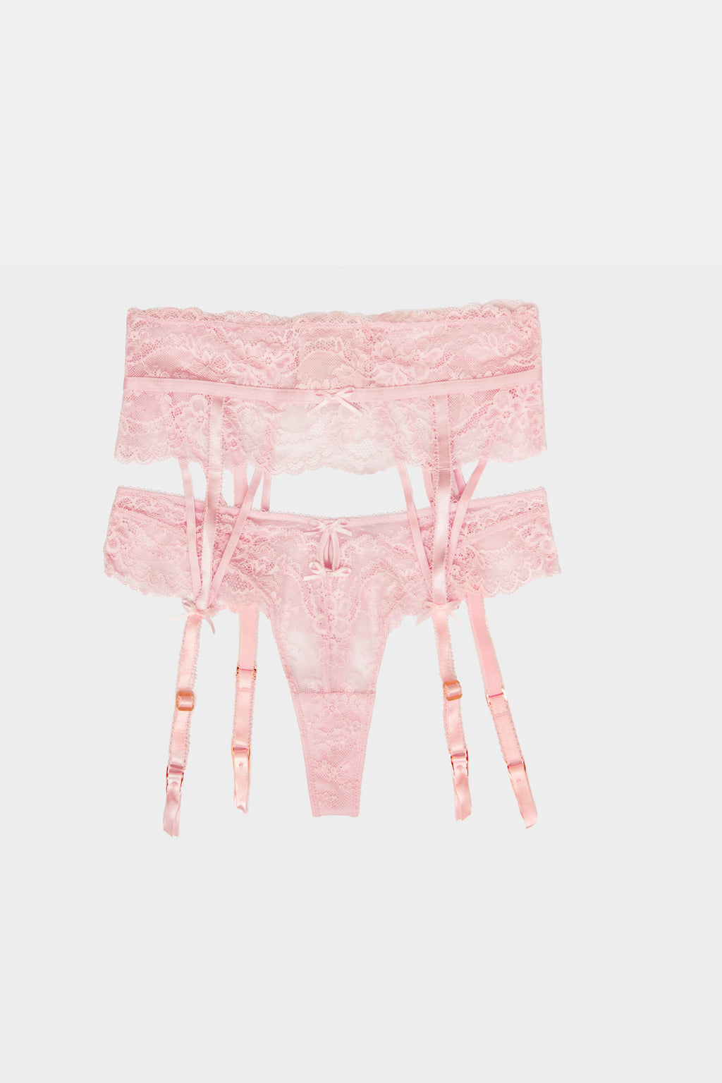 Livia Thong & Garter Belt - Pink | Gianna Bellucci