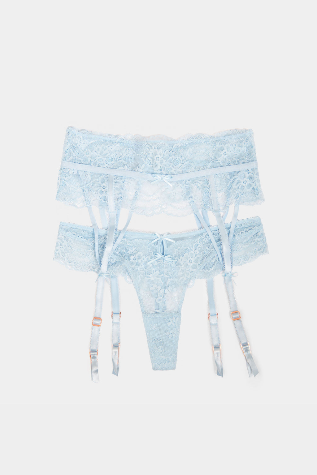 Livia Thong & Garter Belt - Blue | Gianna Bellucci